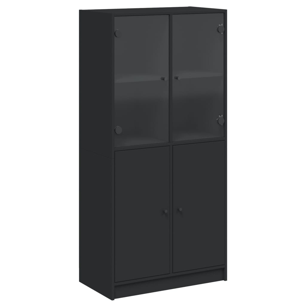 8721102893247_a_en_hd_1 vidaXL Highboard with Doors Black 68x37x142 cm Engineered Wood - Image 2