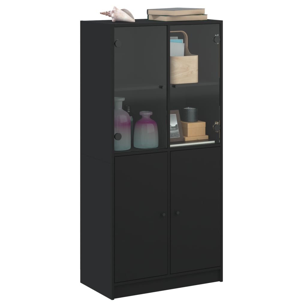 8721102893247_g_en_hd_3 vidaXL Highboard with Doors Black 68x37x142 cm Engineered Wood - Image 6