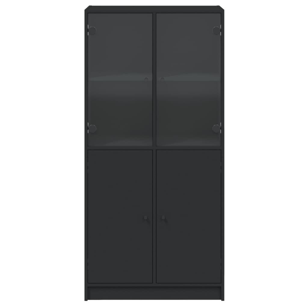 8721102893247_g_en_hd_5 vidaXL Highboard with Doors Black 68x37x142 cm Engineered Wood - Image 8