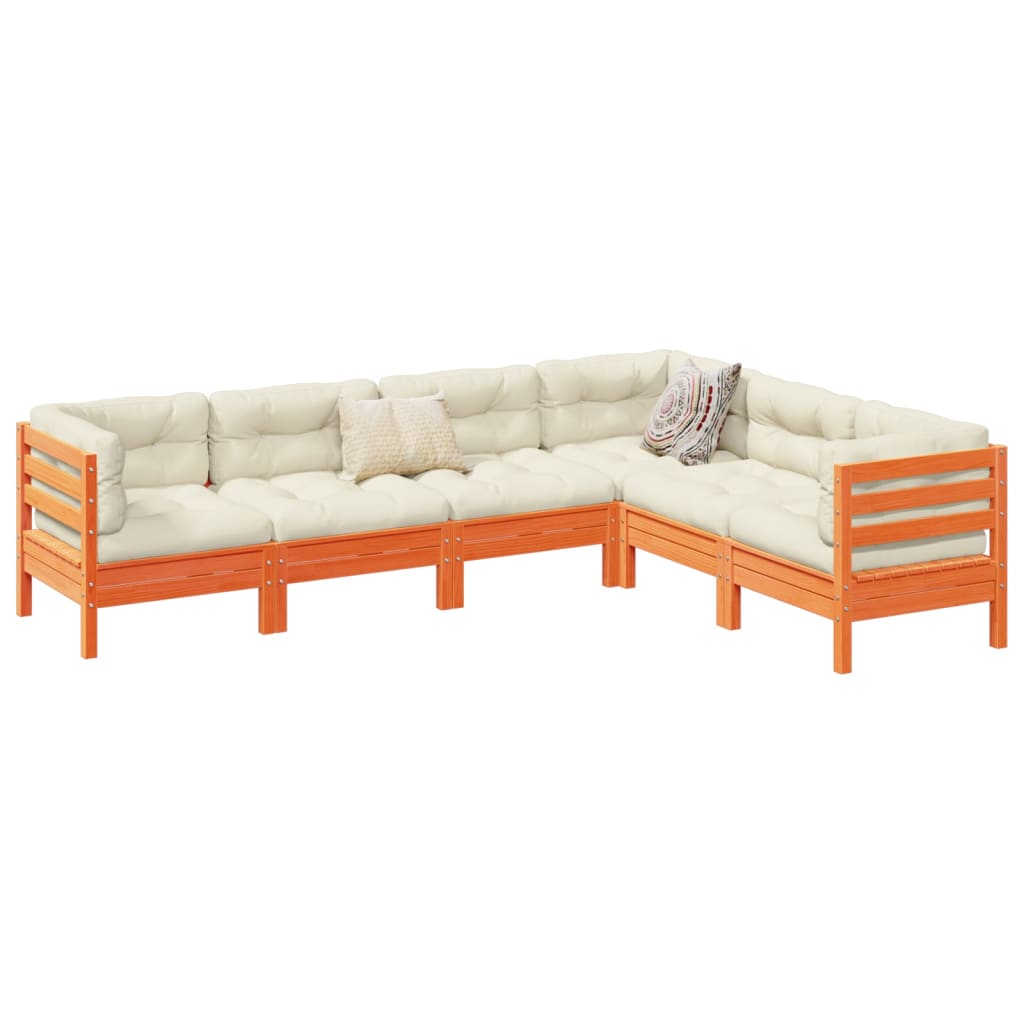 8721102901126_m_en_hd_1 vidaXL 6 Piece Garden Sofa Set with Cushions Wax Brown Solid Wood Pine - Image 1