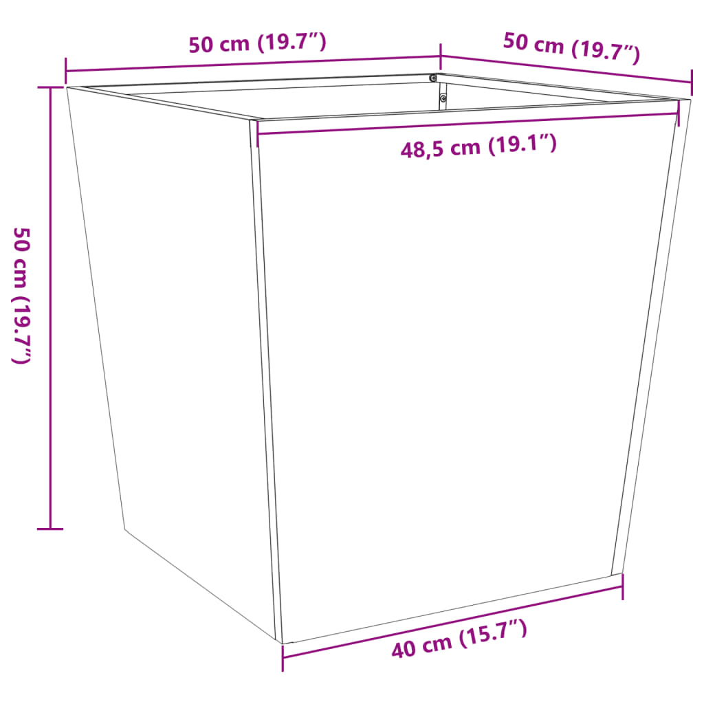 8721102915093_g_en_hd_11 vidaXL Garden Planters 2 pcs 50x50x50 cm Weathering Steel - Image 13