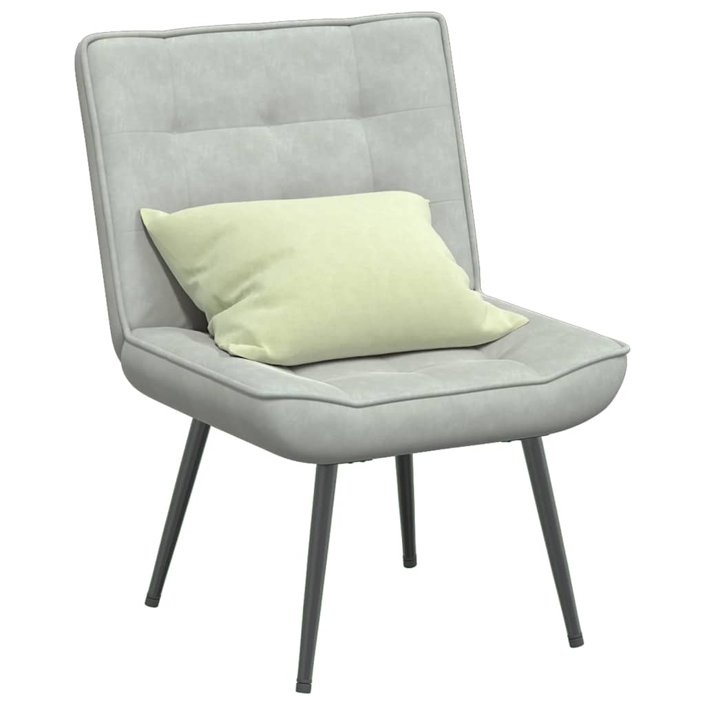 vidaXL Relaxing Chair Light Grey 64x74x84 cm Velvet