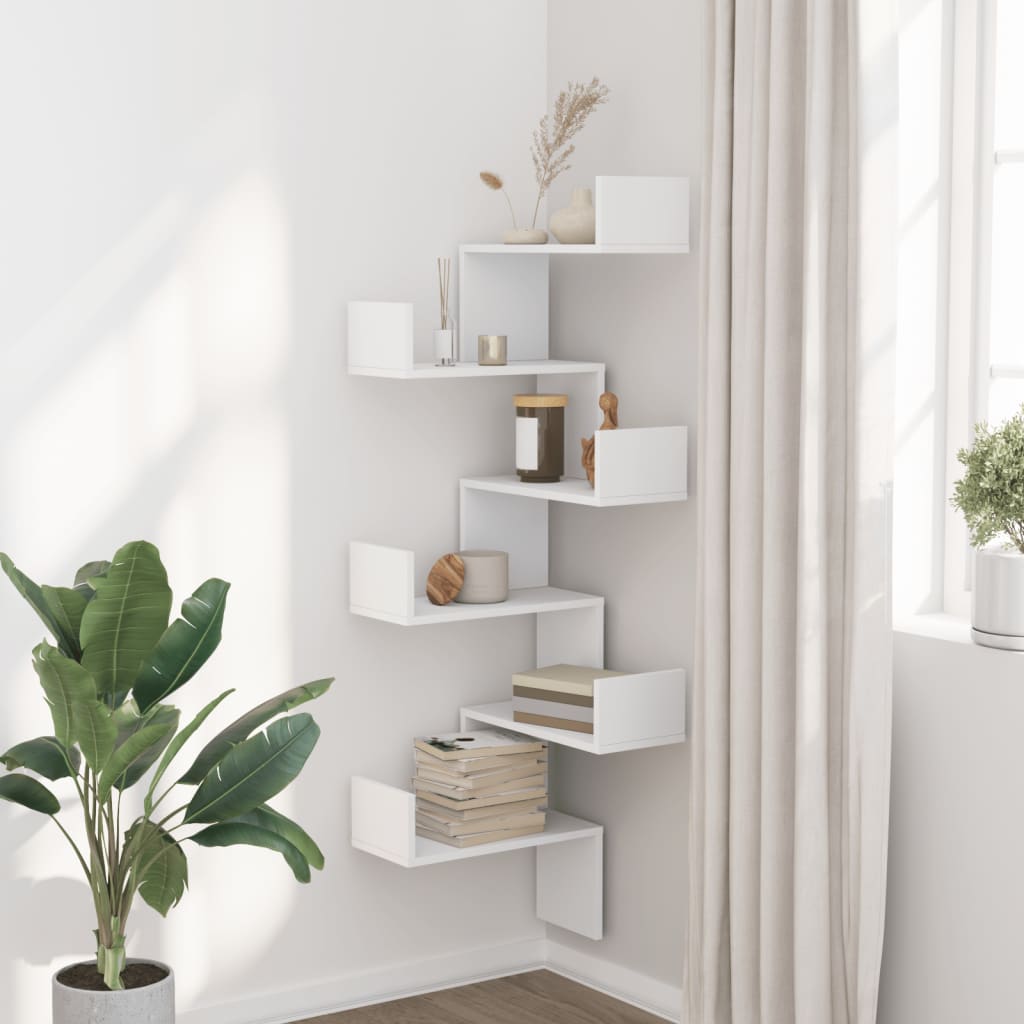 8721102948930_g_en_hd_1 vidaXL Wall Corner Shelf White 45x45x147 cm Engineered Wood - Image 3