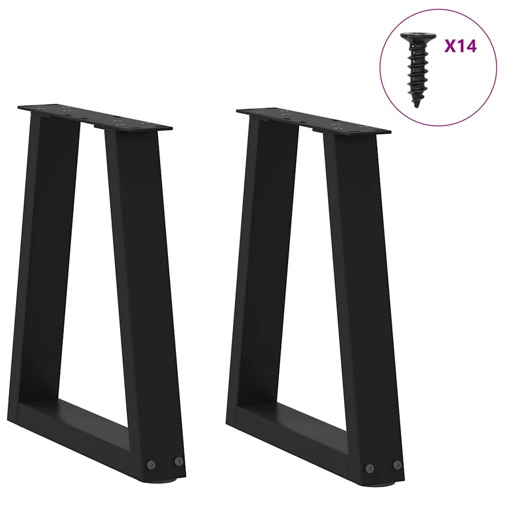 8721102957093_g_en_hd_2 vidaXL Coffee Table Legs V-Shape 2 pcs Black 38x(42-43.3) cm Steel - Image 3
