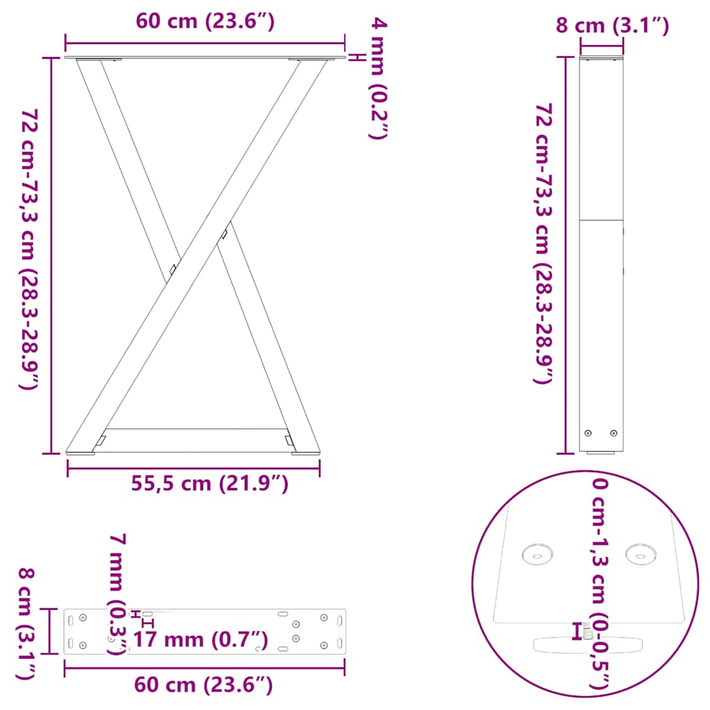 8721102958854_g_en_hd_9 vidaXL Dining Table Legs 2 pcs Black 60x(72-73.3) cm Steel - Image 10