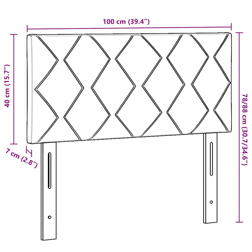8721158202567_wbg-siz_en_hd_1 vidaXL LED Headboard with LED Strip Lights Argyle Black 100 cm Velvet - Image 11