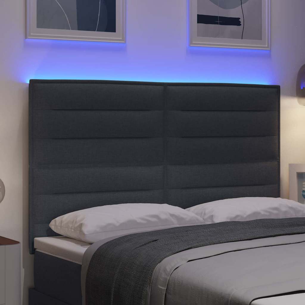 8721158203410_mo-im-da_en_hd_1 vidaXL LED Headboard with LED Strip Lights Dark grey 160 cm Fabric - Image 5