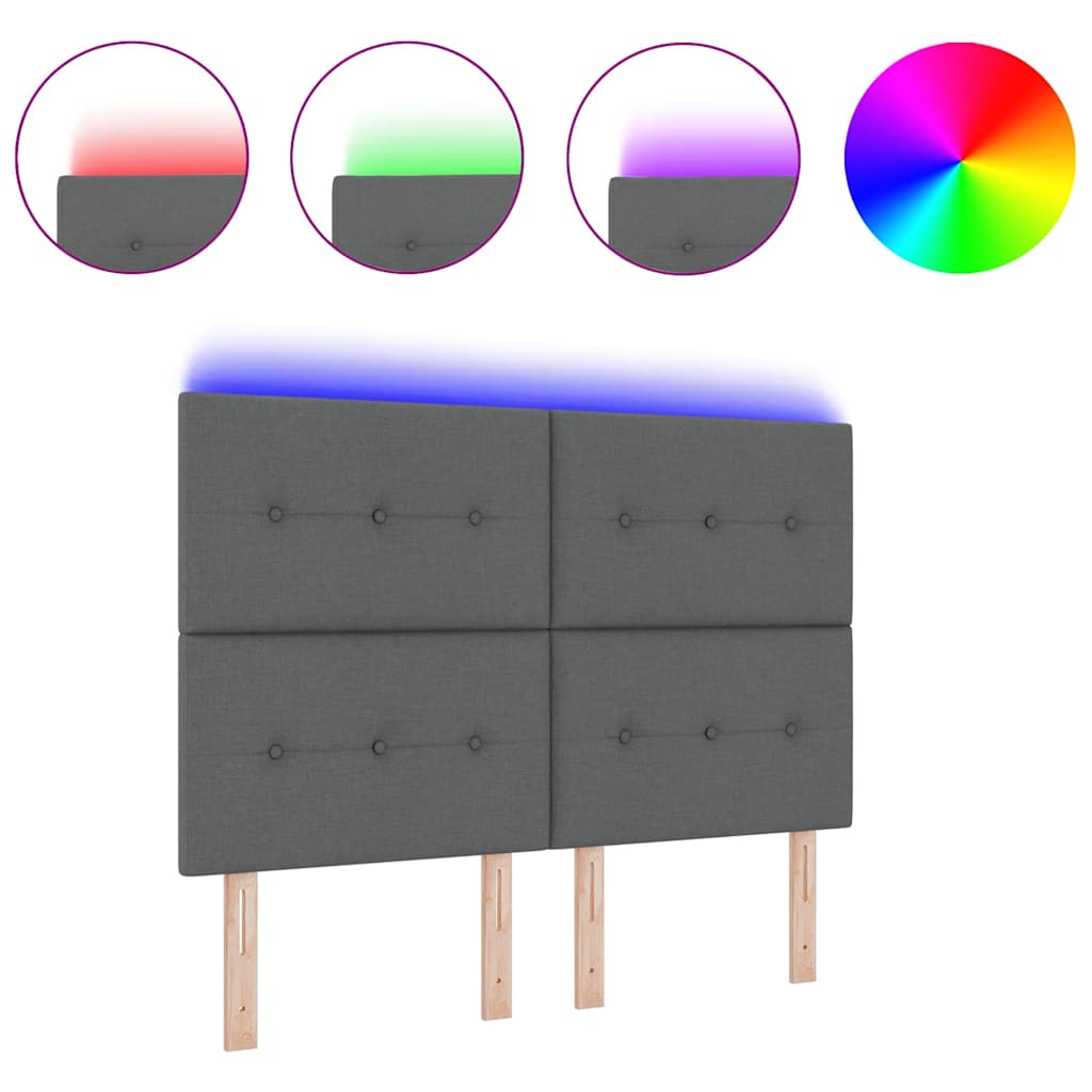 8721158204844_wbg-wa_en_hd_1 vidaXL LED Headboard with LED Strip Lights Dark Grey 160 cm Fabric - Image 3