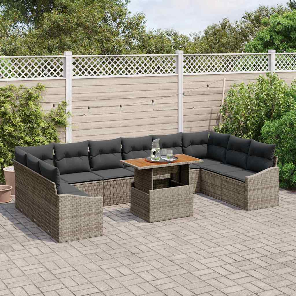 8721158230010_mo-im_en_hd_2 vidaXL Garden Dining Set Manual 11 pcs Grey and Brown 100 x 55 x 73 cm - Image 3
