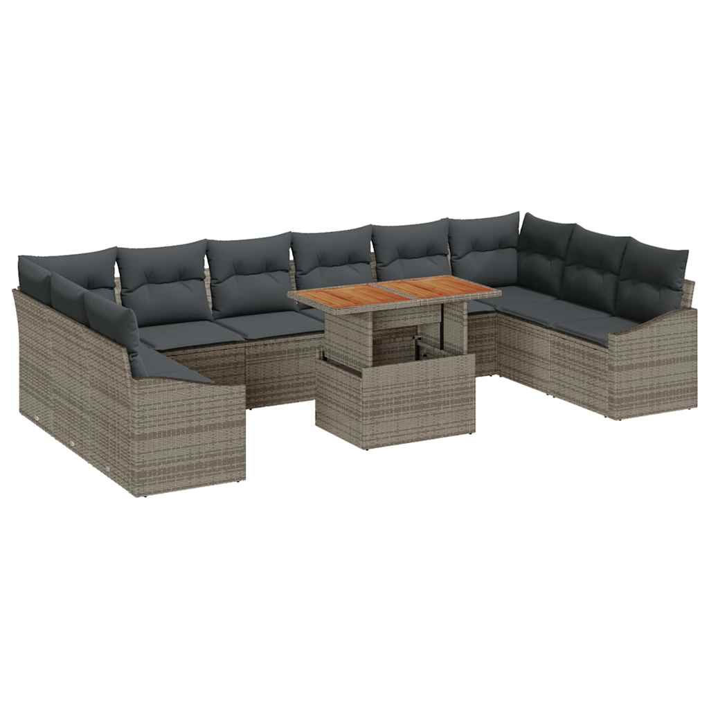8721158230010_wbg-an-m_en_hd_5 vidaXL Garden Dining Set Manual 11 pcs Grey and Brown 100 x 55 x 73 cm - Image 2