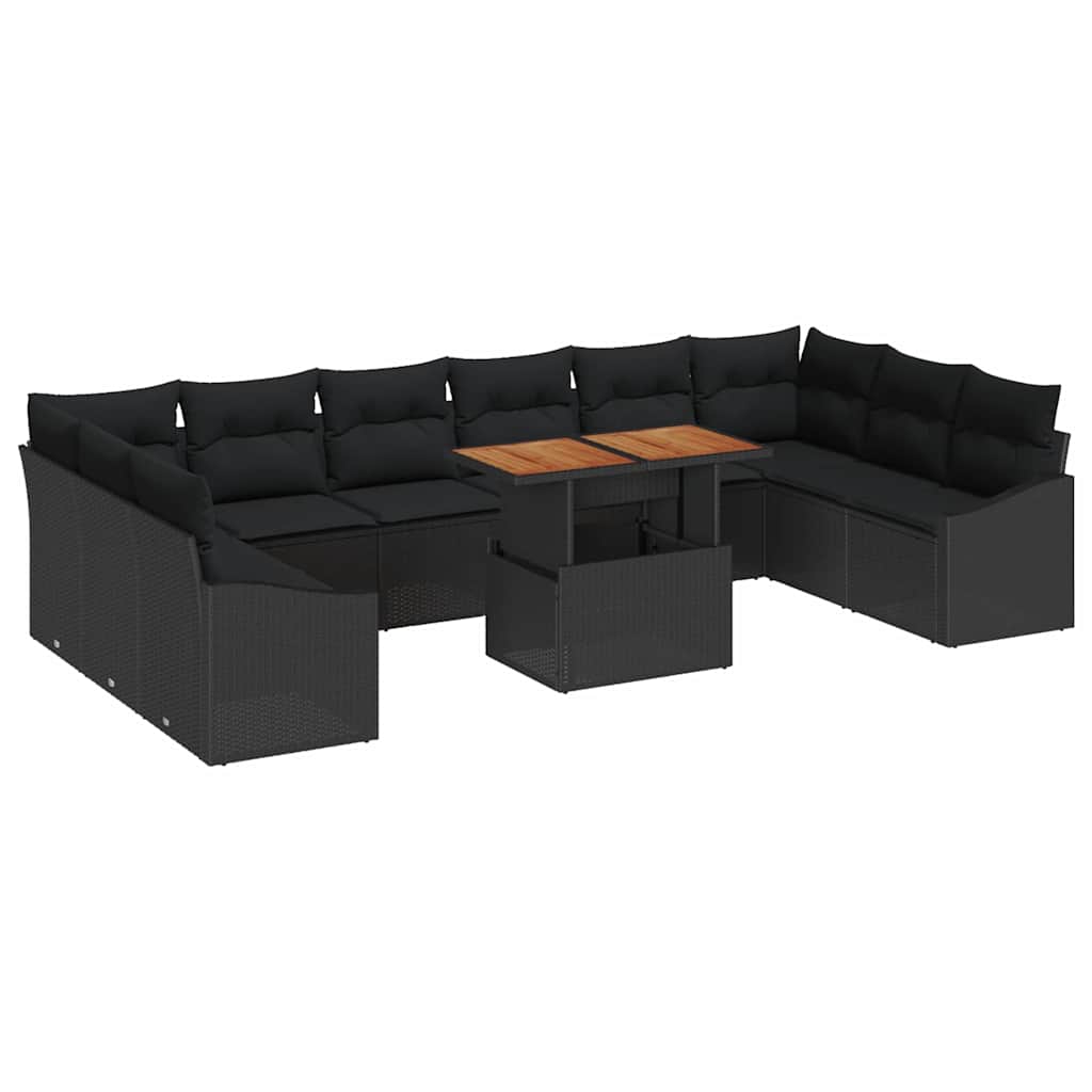 8721158230041_wbg-an-m_en_hd_5 vidaXL Garden Dining Set 11 pcs Black and Brown 100 x 55 x 73 cm - Image 2