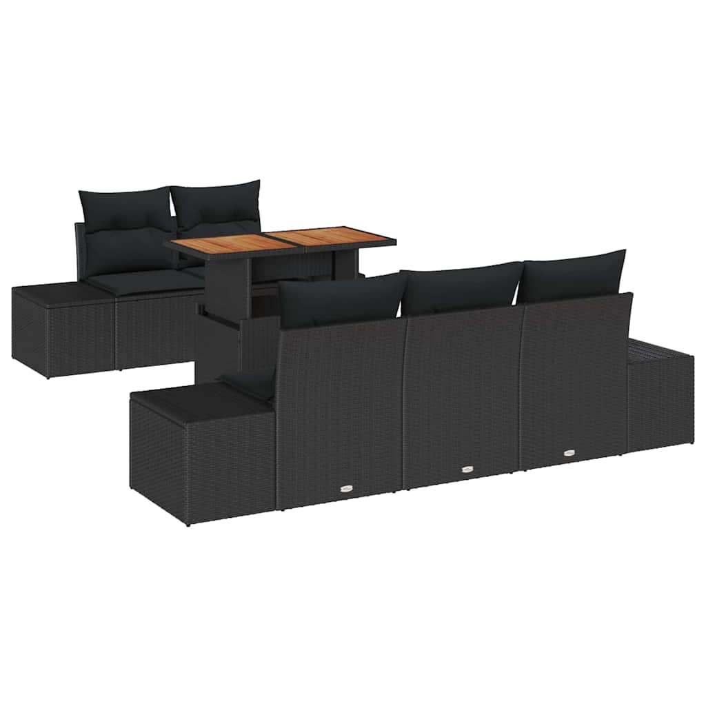 8721158230188_wbg-an-m_en_hd_4 vidaXL Garden Dining Set Manual 6 pcs Black and Brown 100 x 55 x 73 cm - Image 2