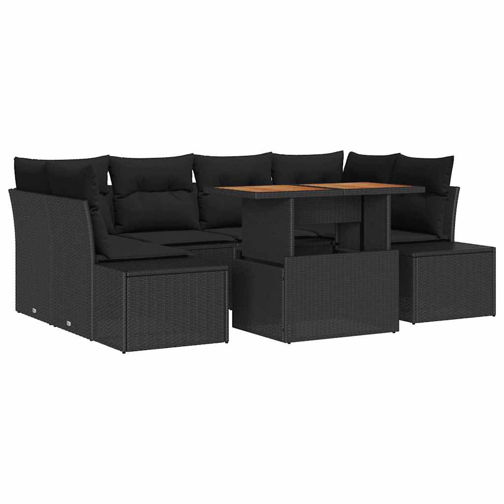 8721158230324_wbg-an-m_en_hd_5 vidaXL Garden Dining Set Manual 7 pcs Black and Brown 100 x 55 x 73 cm - Image 2