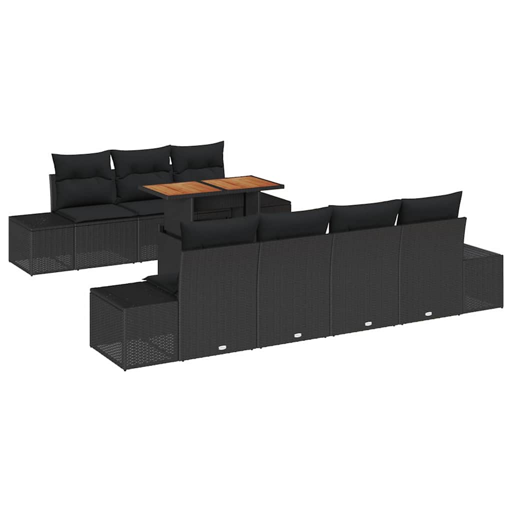 8721158230393_wbg-an-m_en_hd_4 vidaXL Garden Dining Set Manual 8 pcs Black and Brown 100 x 55 x 73 cm - Image 2