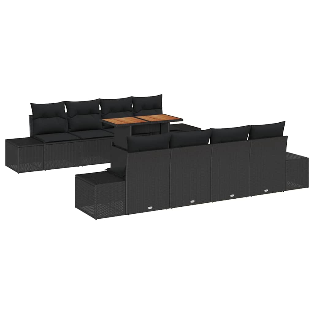 8721158230539_wbg-an-m_en_hd_4 vidaXL Garden Dining Set Manual 9 pcs Black and Brown 100 x 55 x 73 cm - Image 2