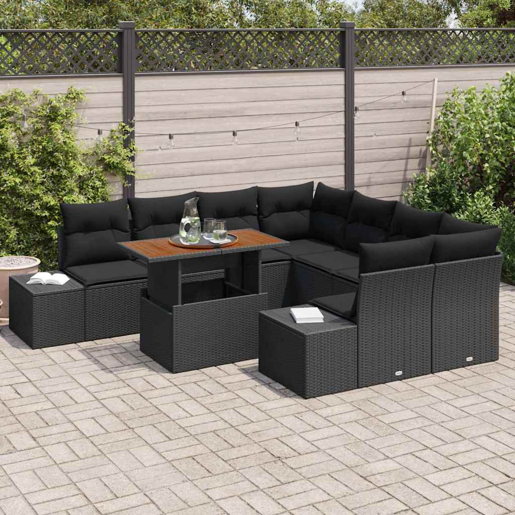 8721158230607_mo-im_en_hd_2 vidaXL Garden Dining Set Manual 9 pcs Black and Brown 100 x 55 x 73 cm - Image 3