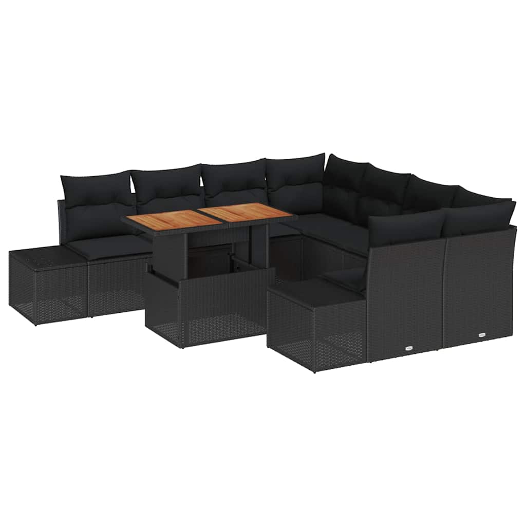 8721158230607_wbg-an-m_en_hd_5 vidaXL Garden Dining Set Manual 9 pcs Black and Brown 100 x 55 x 73 cm - Image 2