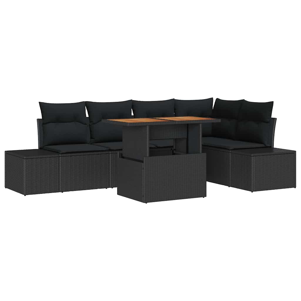 8721158230812_wbg-an-m_en_hd_5 vidaXL Garden Dining Set Manual 6 pcs Black and Brown 100 x 55 x 73 cm - Image 2