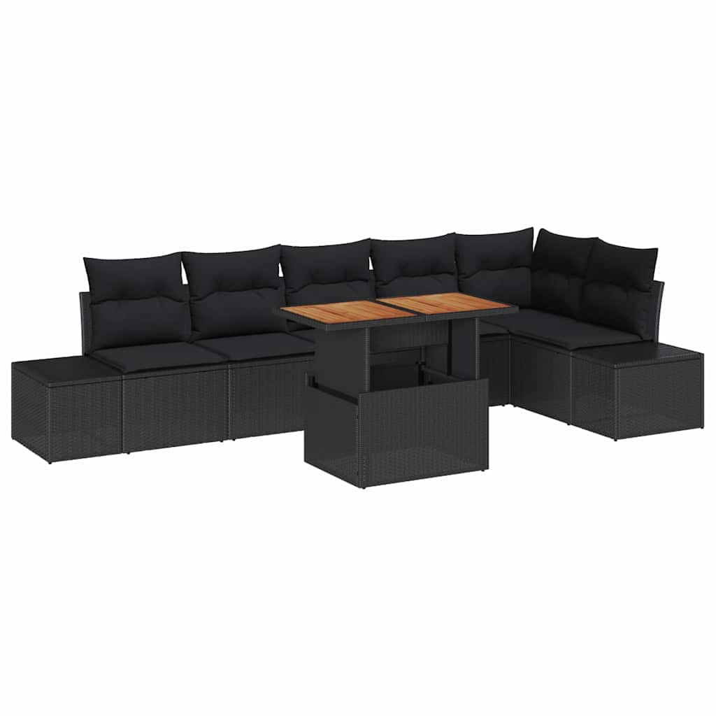 8721158230881_wbg-an-m_en_hd_5 vidaXL Garden Dining Set Manual 7 pcs Black and Brown 100 x 55 x 73 cm - Image 2