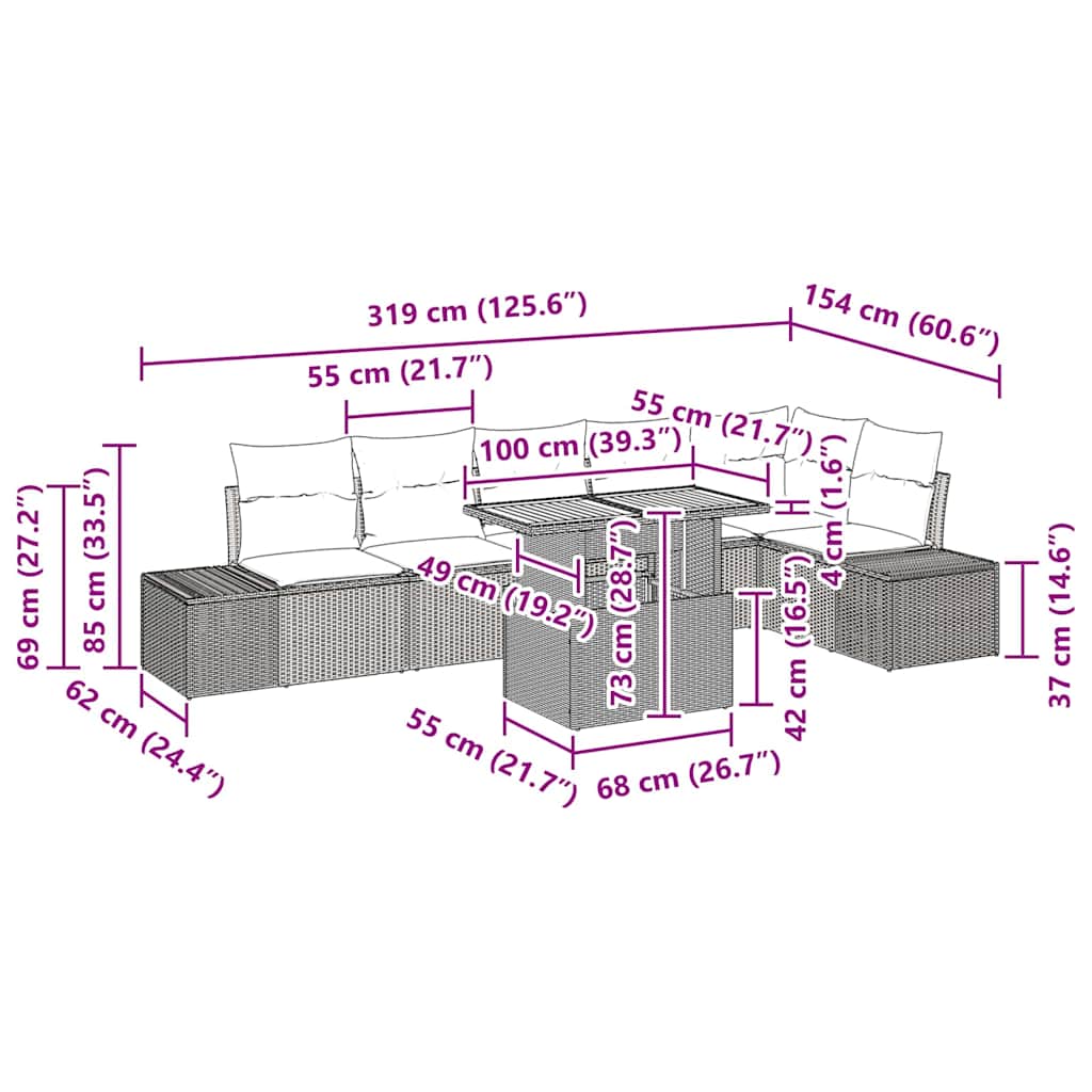 8721158230881_wbg-siz_en_hd_1 vidaXL Garden Dining Set Manual 7 pcs Black and Brown 100 x 55 x 73 cm - Image 11