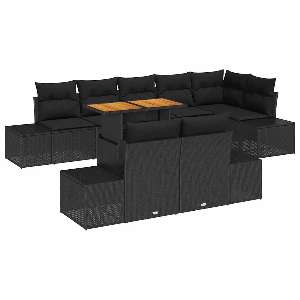 8721158230959_wbg-an-m_en_hd_5 vidaXL Garden Dining Set Manual 9 pcs Black and Brown 100 x 55 x 73 cm - Image 2