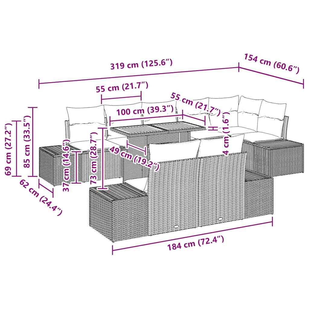 8721158230959_wbg-siz_en_hd_1 vidaXL Garden Dining Set Manual 9 pcs Black and Brown 100 x 55 x 73 cm - Image 11