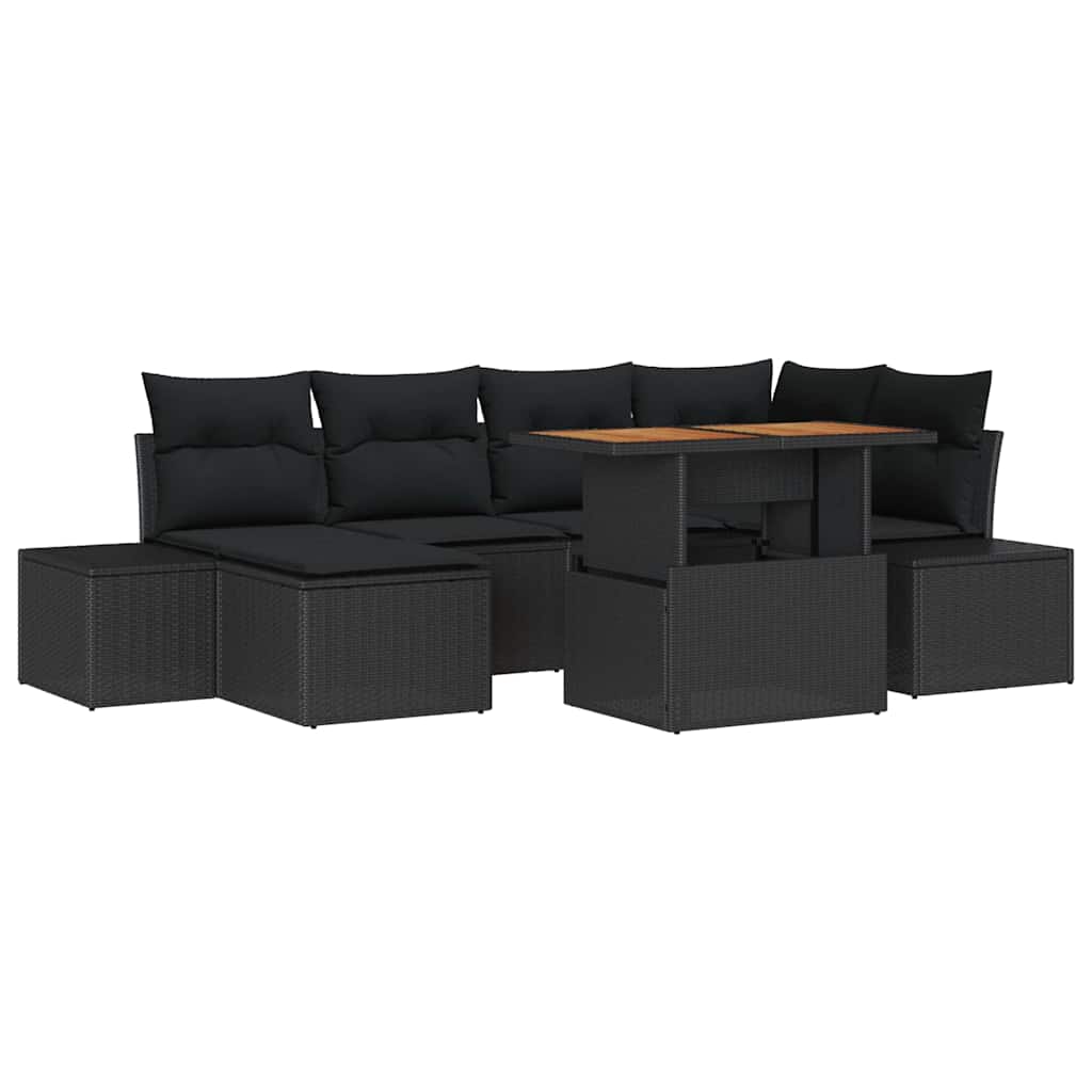8721158231024_wbg-an-m_en_hd_6 vidaXL Garden Dining Set with Cushion 7 pcs Black and Brown - Image 2