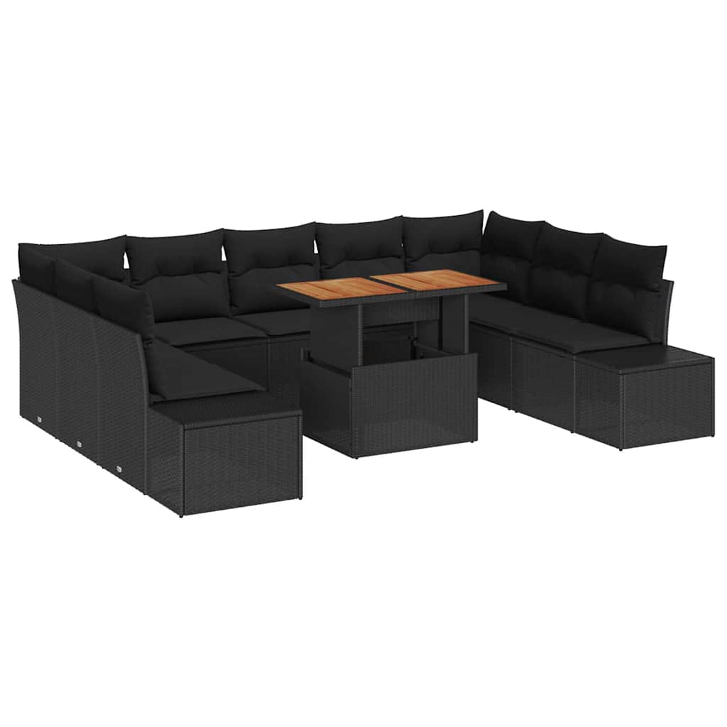 8721158231239_wbg-an-m_en_hd_5 vidaXL Garden Dining Set 10 pcs Black and Brown 100 x 55 x 73 cm - Image 2
