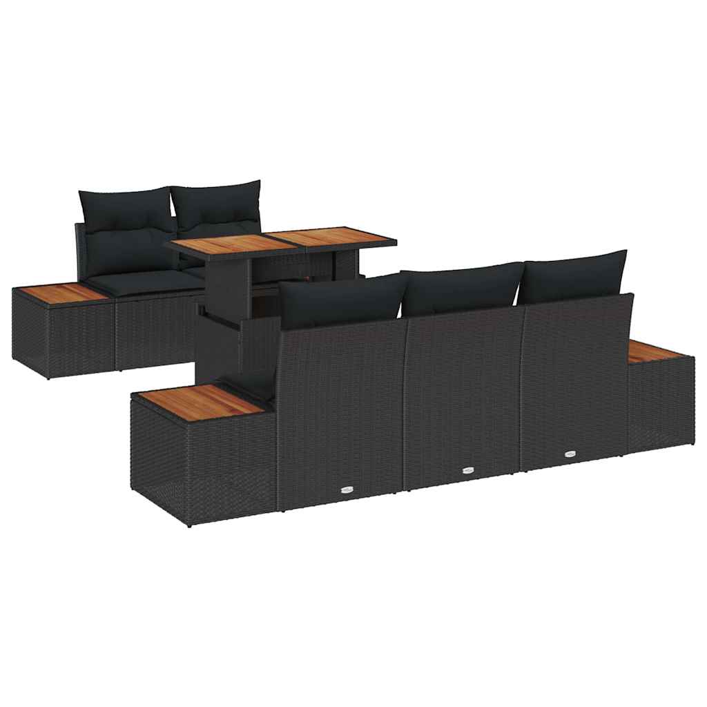 8721158231390_wbg-an-m_en_hd_4 vidaXL Garden Dining Set Manual 6 pcs Black and Brown 100 x 55 x 73 cm - Image 2