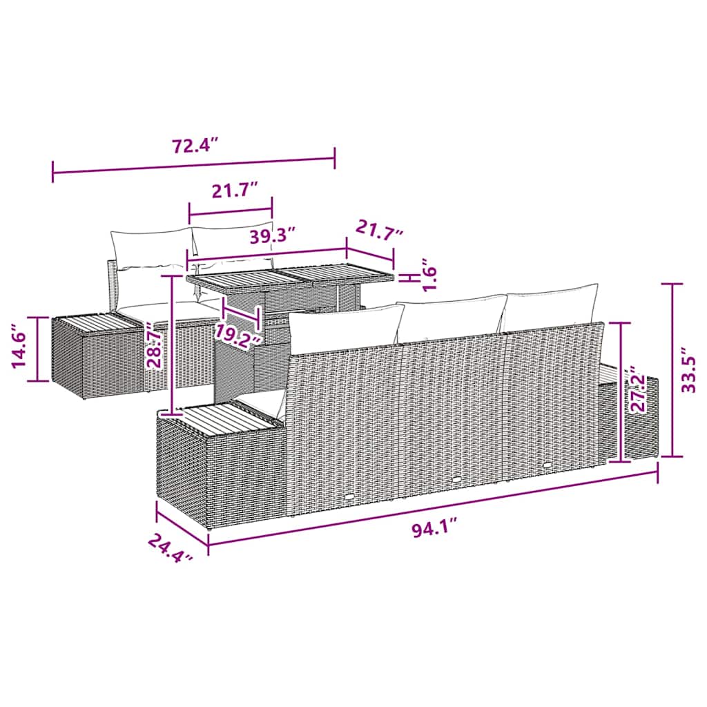 8721158231390_wbg-siz_en_hd_1 vidaXL Garden Dining Set Manual 6 pcs Black and Brown 100 x 55 x 73 cm - Image 10