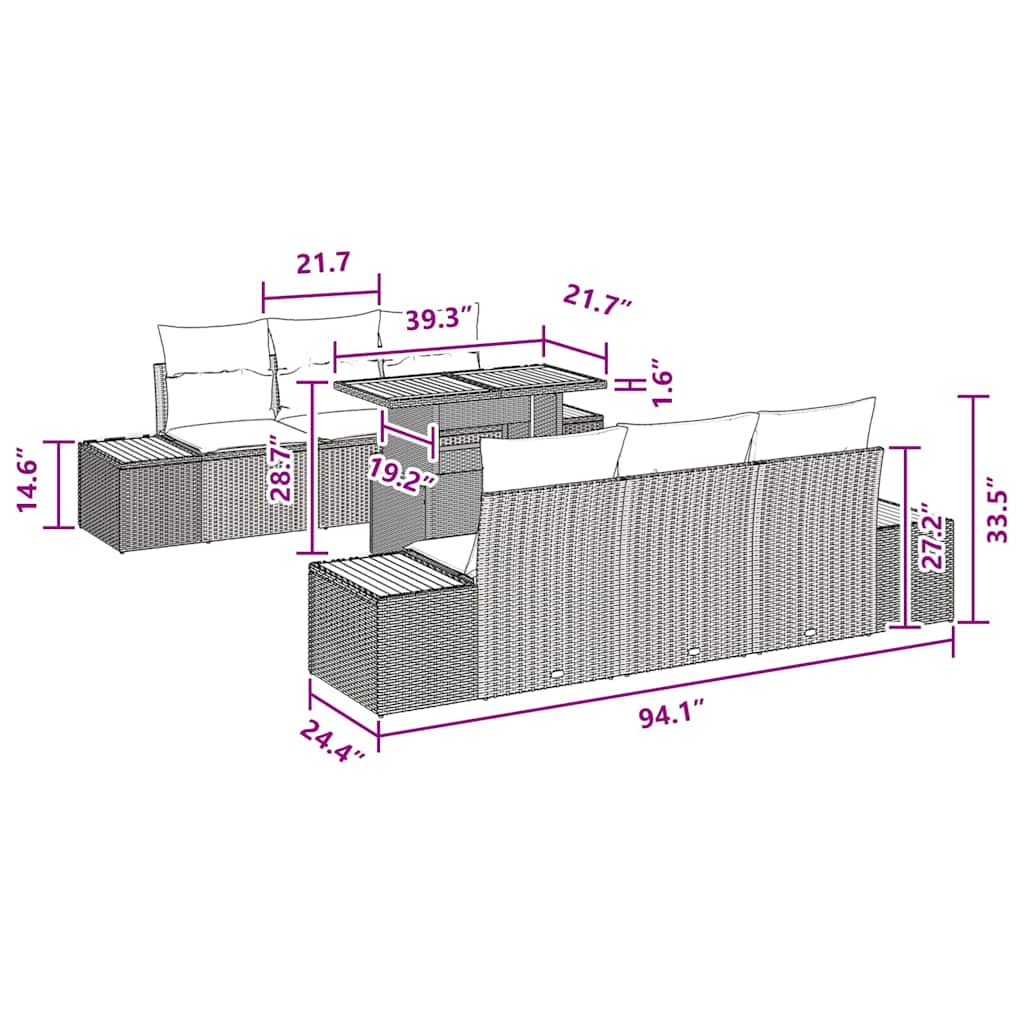 8721158231444_wbg-siz_en_hd_1 vidaXL Garden Dining Set Manual 7 pcs Black and Brown 100 x 55 x 73 cm - Image 10