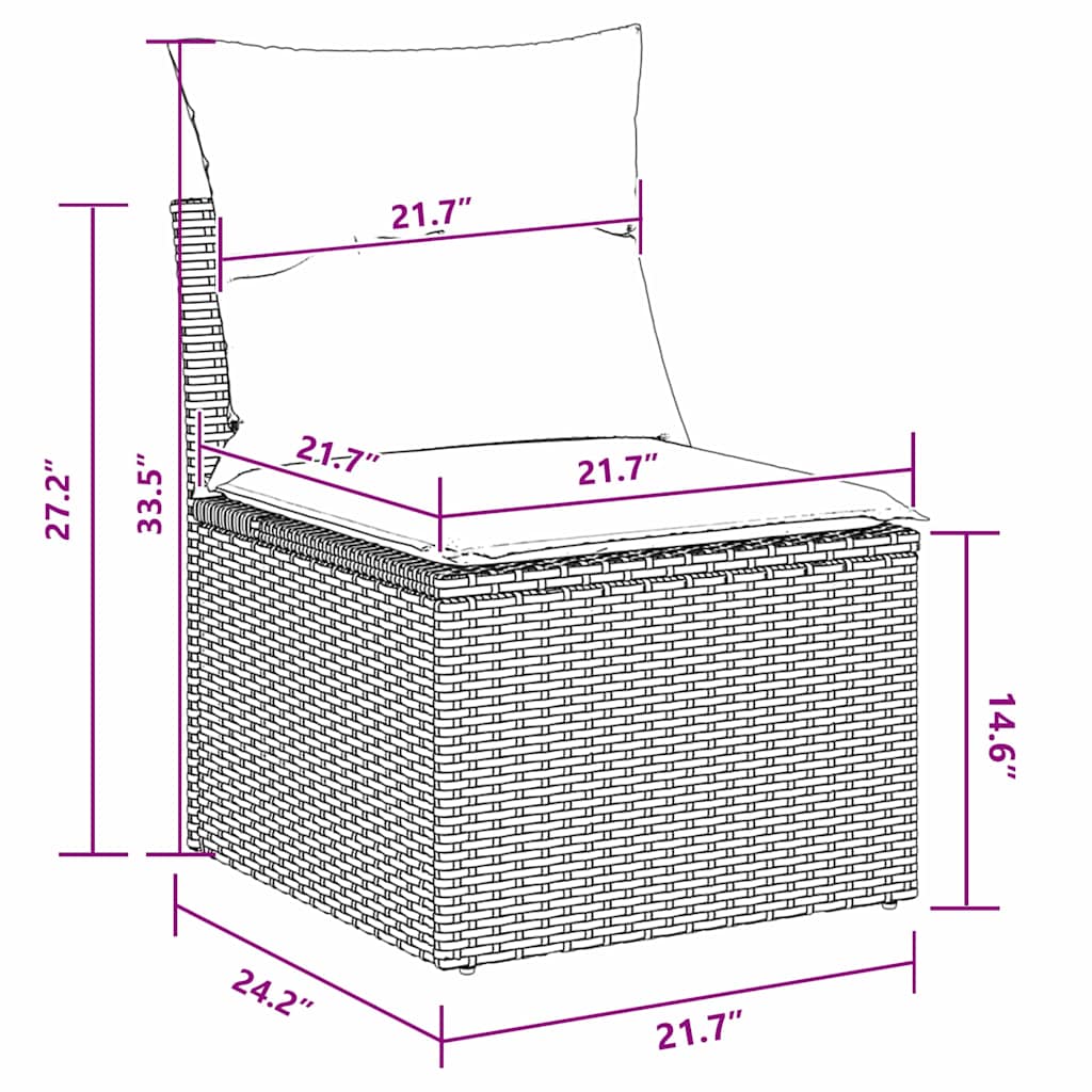 8721158231444_wbg-siz_en_hd_4 vidaXL Garden Dining Set Manual 7 pcs Black and Brown 100 x 55 x 73 cm - Image 13