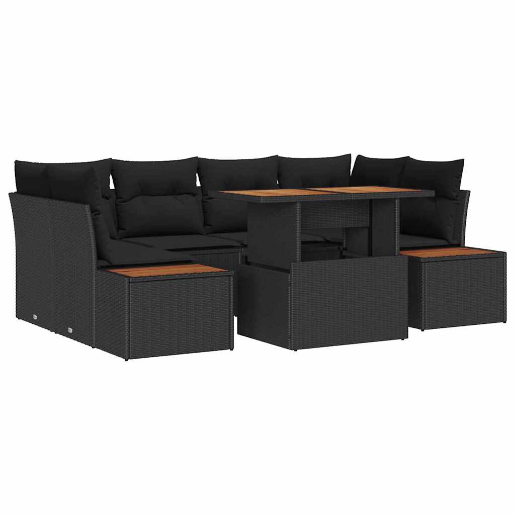8721158231499_wbg-an-m_en_hd_5 vidaXL Garden Dining Set Manual 9 pcs Black and Brown 100 x 55 x 73 cm - Image 2