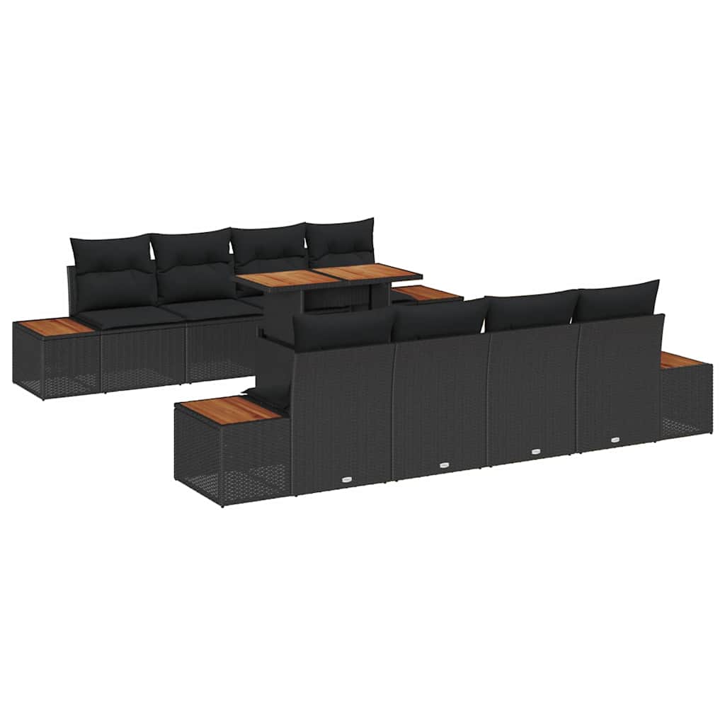 8721158231642_wbg-an-m_en_hd_4 vidaXL Garden Dining Set Manual 9 pcs Black and Brown 100 x 55 x 73 cm - Image 2