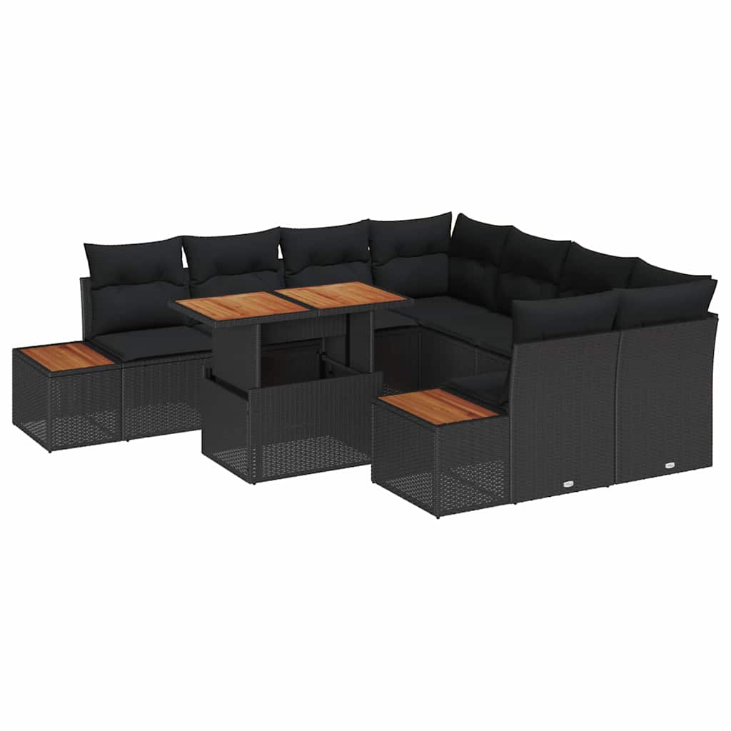 8721158231697_wbg-an-m_en_hd_5 vidaXL Garden Dining Set Manual 9 pcs Black and Brown 100 x 55 x 73 cm - Image 2