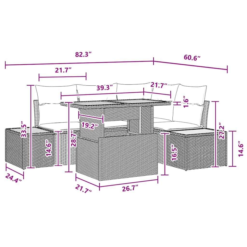 8721158231796_wbg-siz_en_hd_1 vidaXL Garden Dining Set Manual 5 pcs Black and Brown 100 x 55 x 73 cm - Image 11