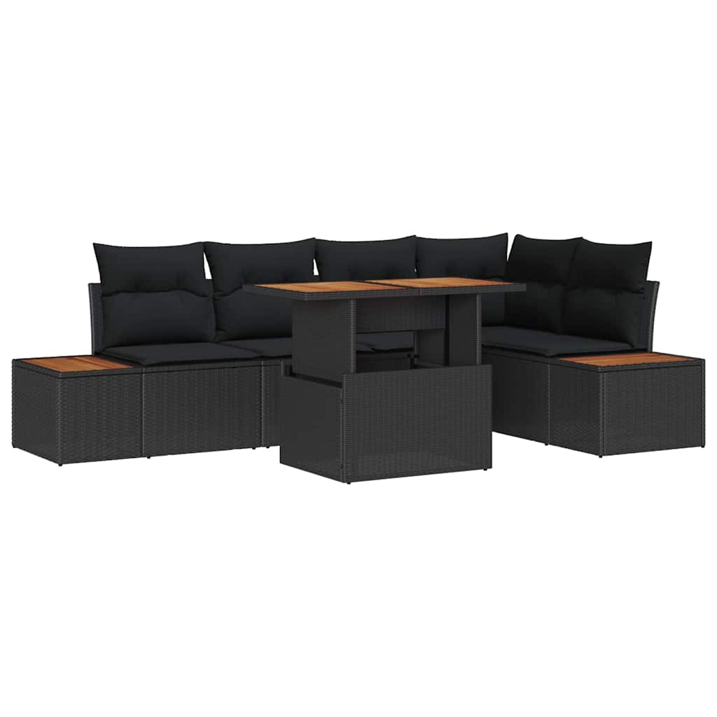 8721158231840_wbg-an-m_en_hd_5 vidaXL Garden Dining Set Manual 6 pcs Black and Brown 100 x 55 x 73 cm - Image 2