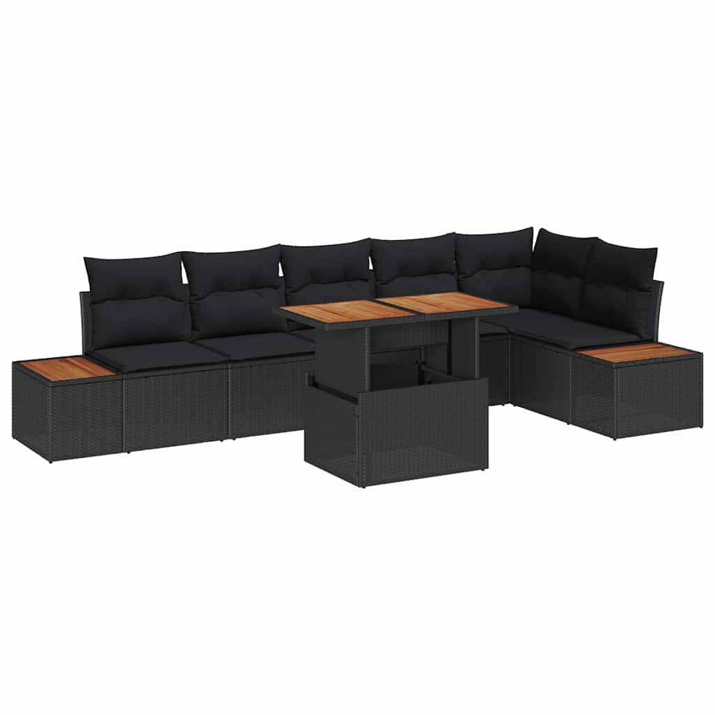 8721158231895_wbg-an-m_en_hd_5 vidaXL Garden Dining Set Manual 7 pcs Black and Brown 100 x 55 x 73 cm - Image 2