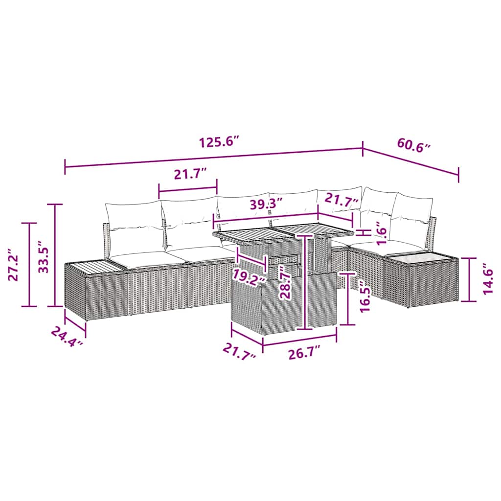 8721158231895_wbg-siz_en_hd_1 vidaXL Garden Dining Set Manual 7 pcs Black and Brown 100 x 55 x 73 cm - Image 11