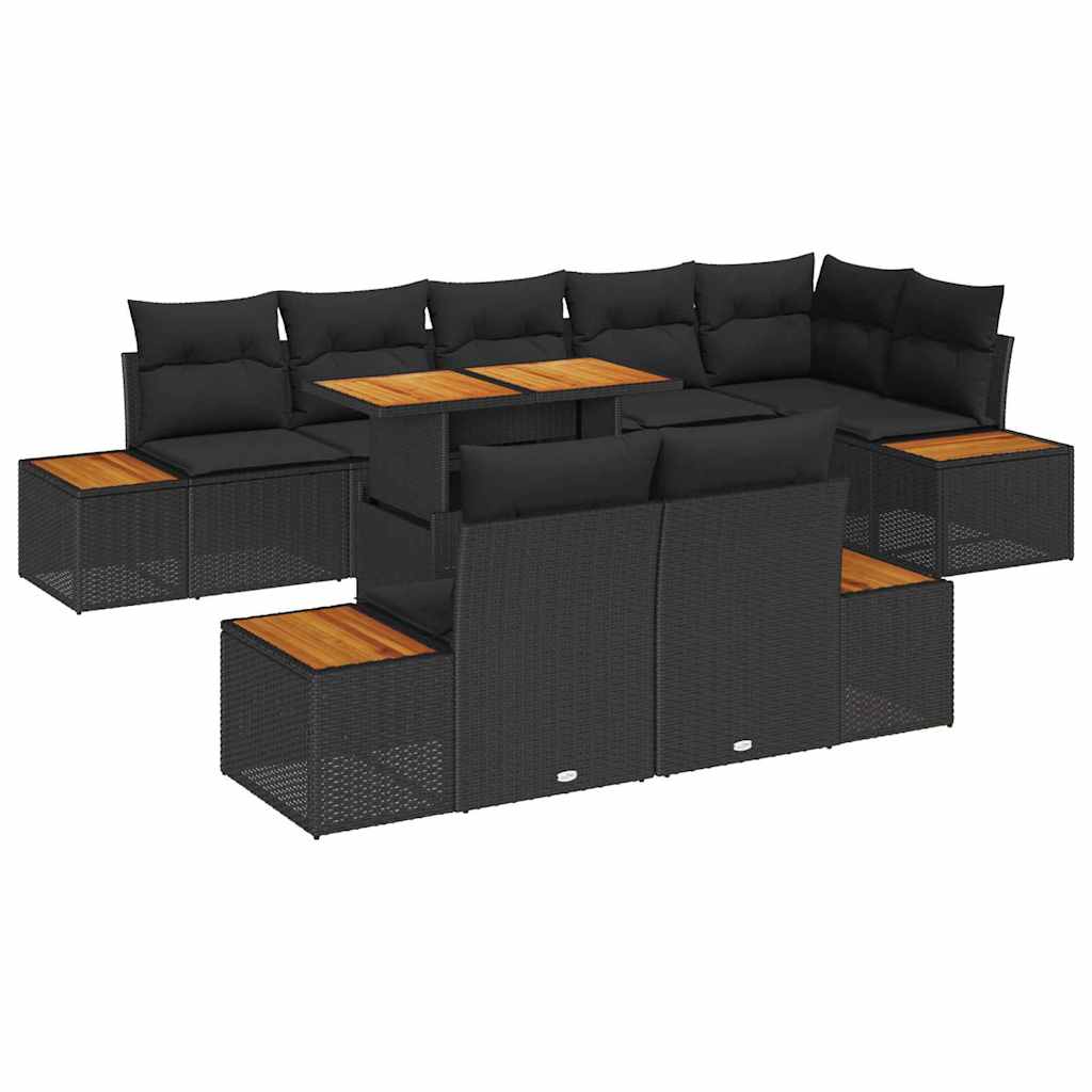 8721158231949_wbg-an-m_en_hd_5 vidaXL Garden Dining Set Manual 9 pcs Black and Brown 100 x 55 x 73 cm - Image 2