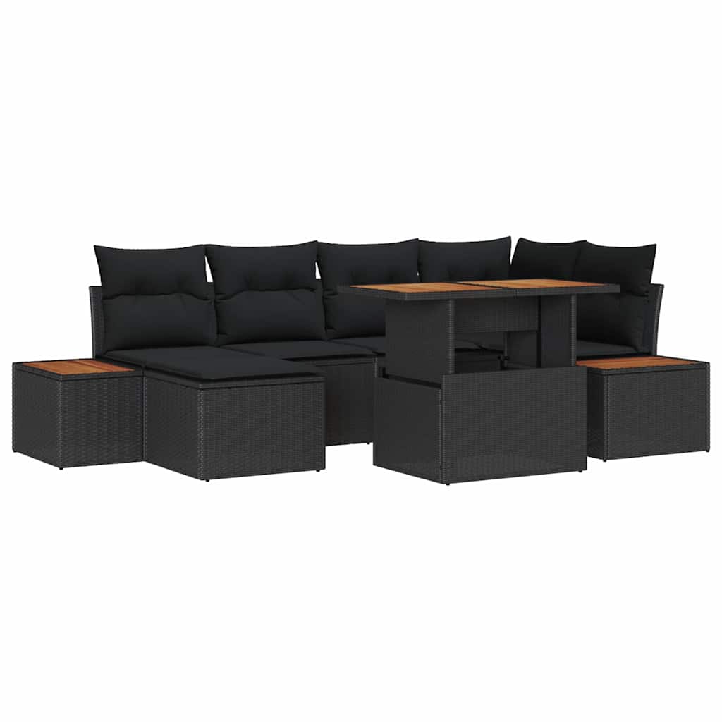 8721158231994_wbg-an-m_en_hd_6 vidaXL Garden Dining Set with Cushion 7 pcs Black and Brown - Image 2