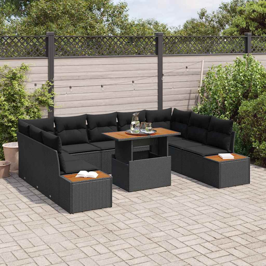 8721158232144_mo-im_en_hd_2 vidaXL Garden Dining Set 10 pcs Black and Brown 100 x 55 x 73 cm - Image 3