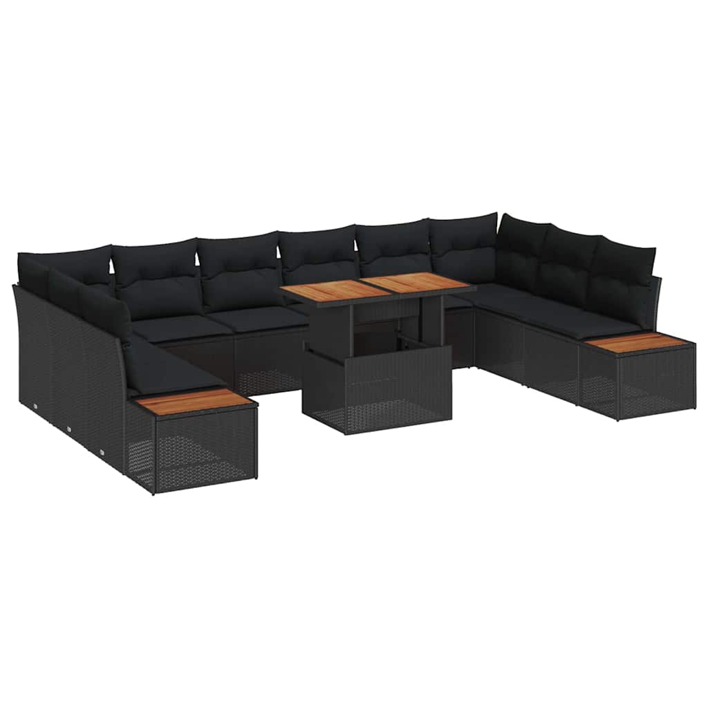 8721158232199_wbg-an-m_en_hd_5 vidaXL Garden Dining Set 11 pcs Black and Brown 100 x 55 x 73 cm - Image 2