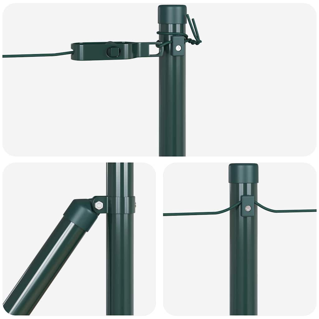 8721158232281_detail_en_hd_1 vidaXL Fence Post 52 pcs Green 3.2 x 3.2 x 100 cm Steel - Image 6