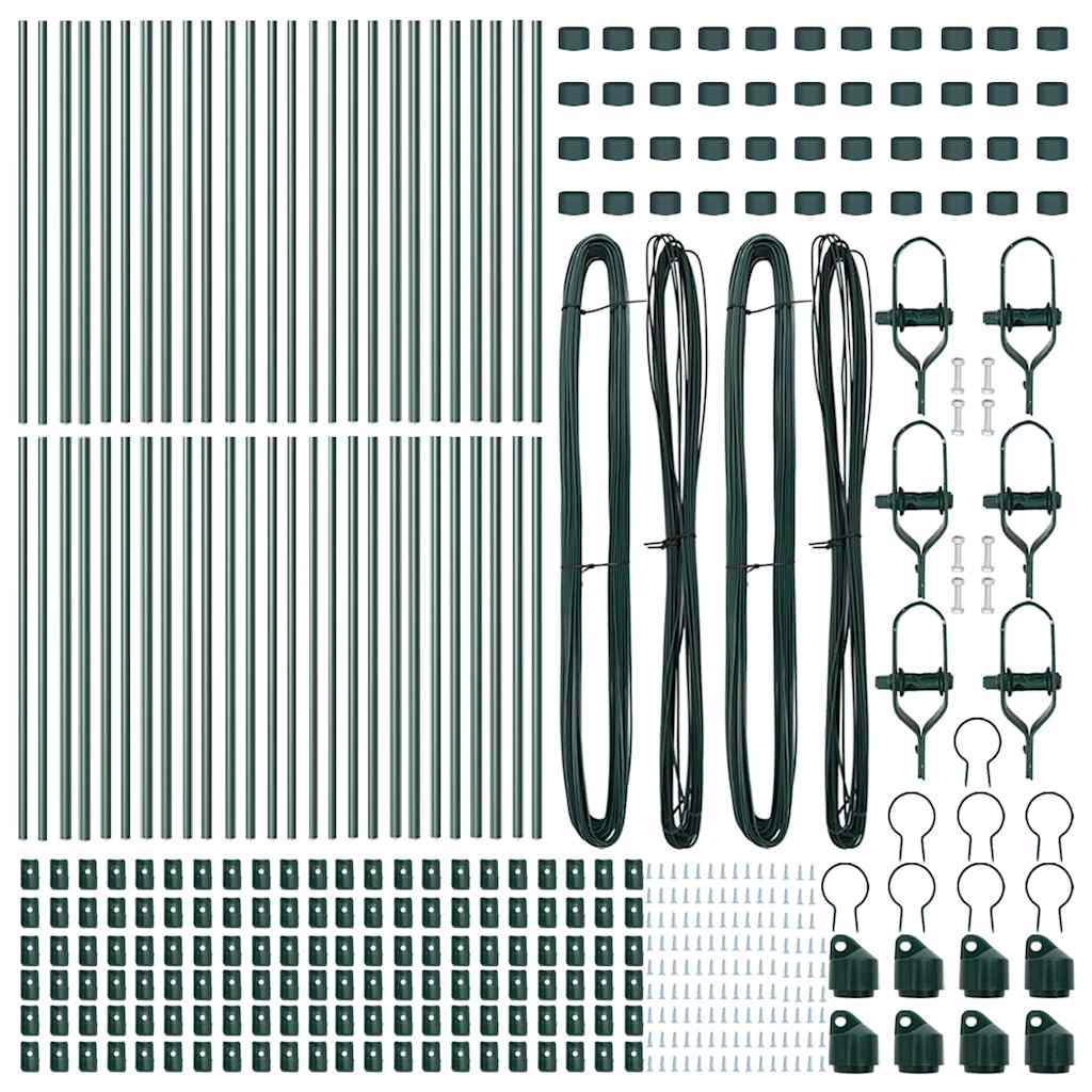 8721158232281_wbg-fr_en_hd_2 vidaXL Fence Post 52 pcs Green 3.2 x 3.2 x 100 cm Steel - Image 5