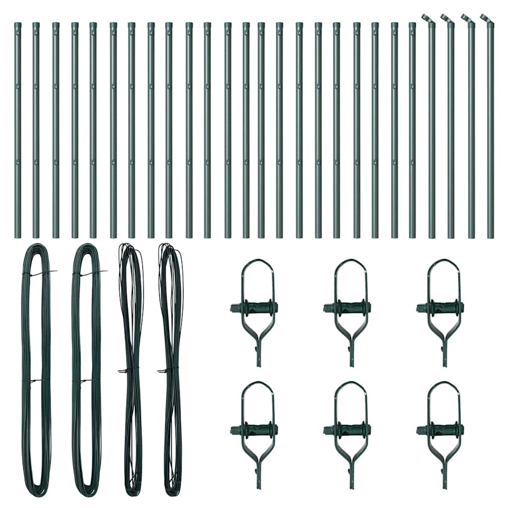 8721158232298_wbg-fr_en_hd_1 vidaXL Fence Post Other 26 pcs Green 3.2 x 3.2 x 120 cm Steel - Image 4
