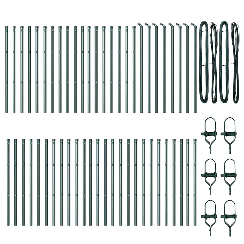 8721158232304_wbg-fr_en_hd_1 vidaXL Fence Post 52 pcs Green 3.2 x 3.2 x 120 cm Steel - Image 4