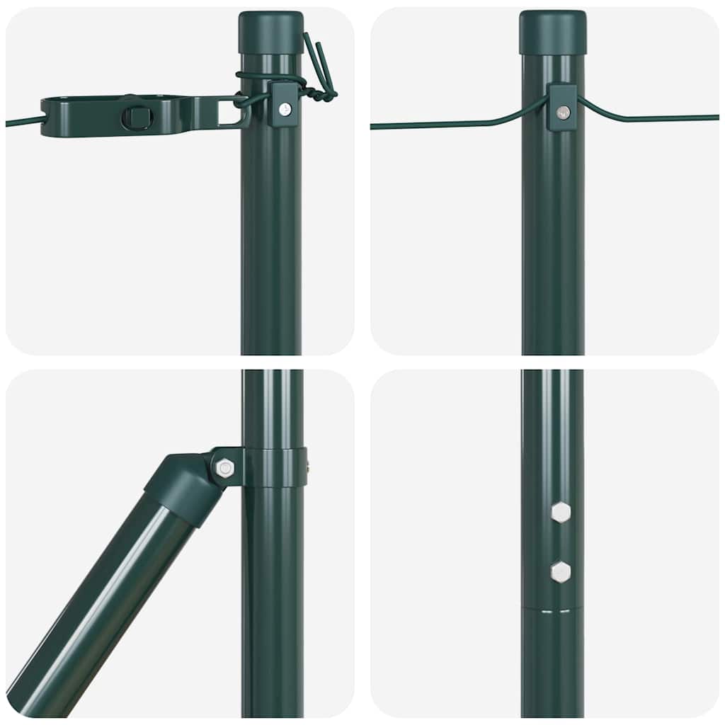 8721158232335_detail_en_hd_1 vidaXL Fence Post 26 pcs Green 3.2 x 3.2 x 170 cm Steel - Image 6