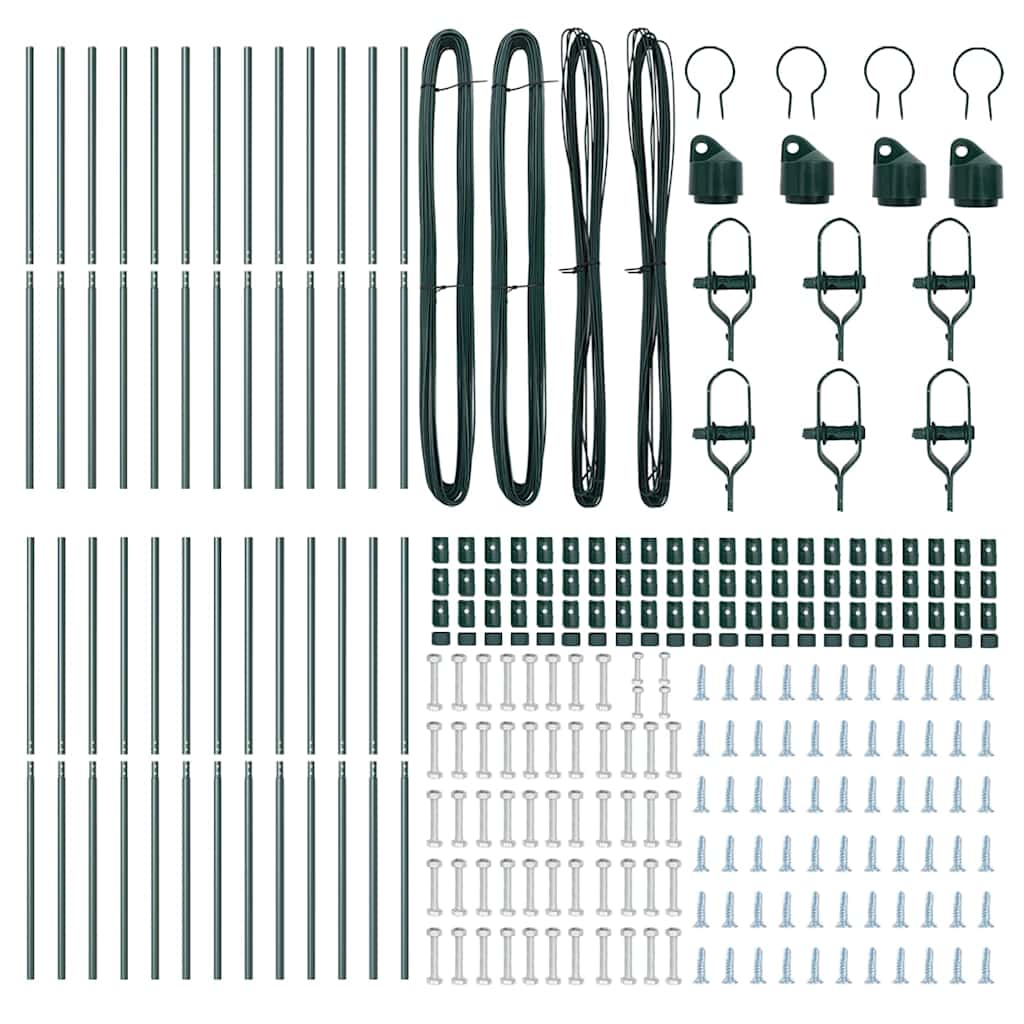 8721158232335_wbg-fr_en_hd_2 vidaXL Fence Post 26 pcs Green 3.2 x 3.2 x 170 cm Steel - Image 5