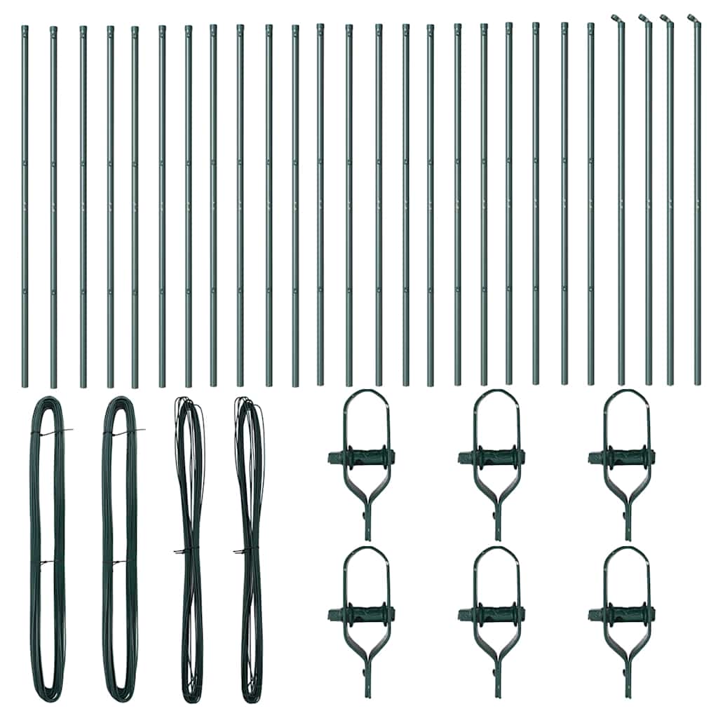 8721158232359_wbg-fr_en_hd_1 vidaXL Fence Post Other 26 pcs Green 3.2 x 3.2 x 190 cm Steel - Image 4
